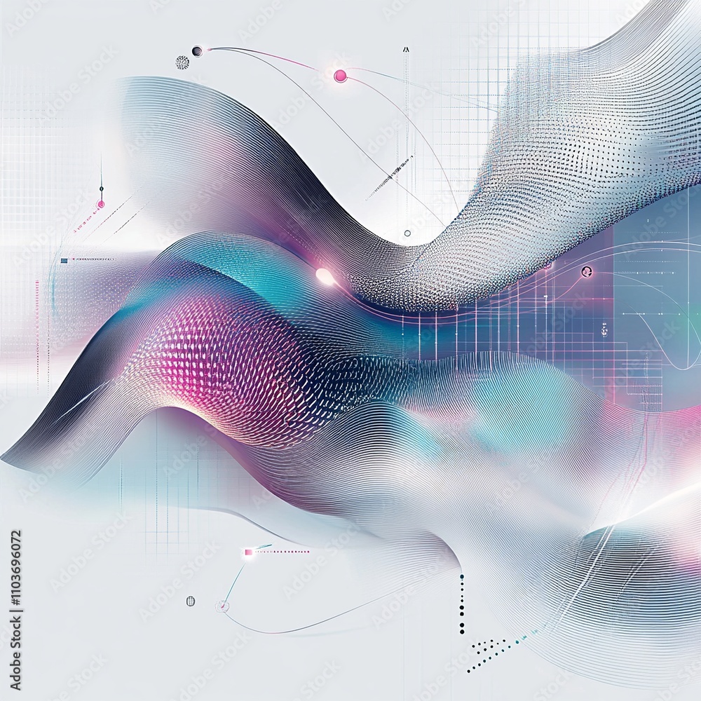 Aufkleber Minimalistic vector background with soft gradients and abstract shapes, perfect for text overlay and versatile design use