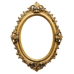 Antique gold picture frame isolated on white background
