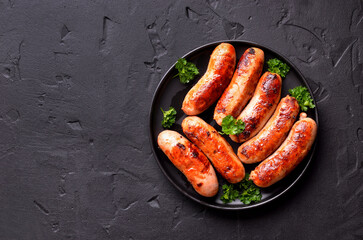 Barbecue bratwurst on plate