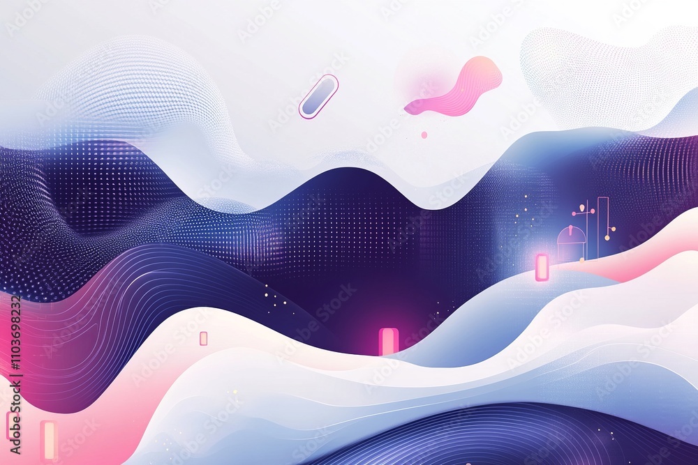 Aufkleber Minimalistic vector background with soft gradients and abstract shapes, perfect for text overlay and versatile design use