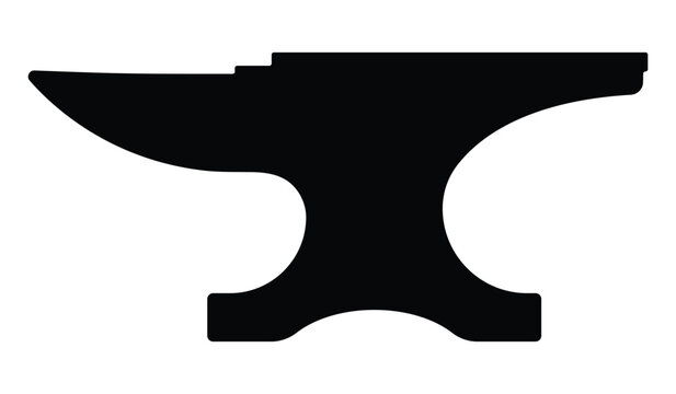 recommend clip art: Blacksmith metal processing anvil vector icon. Blacksmith's anvil logo symbol. Black silhouette isolated on white background.