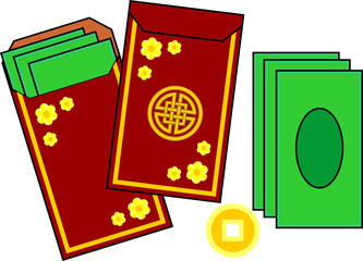 Festive Red Envelopes Angpao Vector Designs, Traditional Angpao Vector Art Celebrations, Lunar New Year Elegant Angpao Vectors.