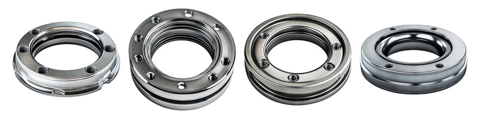 Bearing spare part isolated on transparent background, Set of