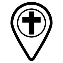 Obraz premium Church Location Icon Element For Design