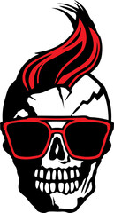 Tête de mort  hipster skull et crane lunette de soleil