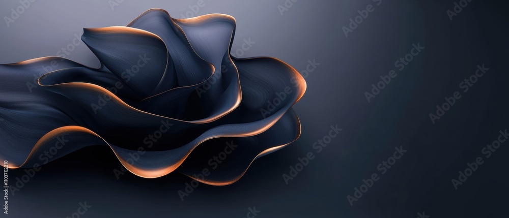 Poster digital art piece that appears to be a 3d rendering of a flower. the flower is in the center of the 