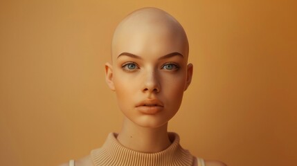 Beautiful stylish bald girl.