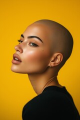 Beautiful stylish bald girl.