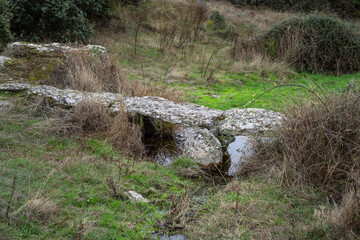 Fuentelarraya stream, Roman gold mining in Pino del Oro, Zamora,, Castile and Leon, Spain