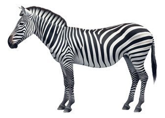 Obraz premium PNG Zebra with distinct black and white stripes