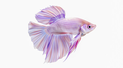 Fototapeta premium Betta fish with colorful fins, white background