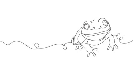 Frog line art style vector illustration eps 10