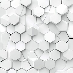 Fototapeta premium A textured wall of interlocking white hexagons creates a modern minimalist look, perfect for contemporary designs.