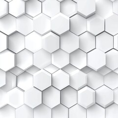 Naklejka premium A seamless pattern of white hexagonal shapes creates a modern, minimalist background.