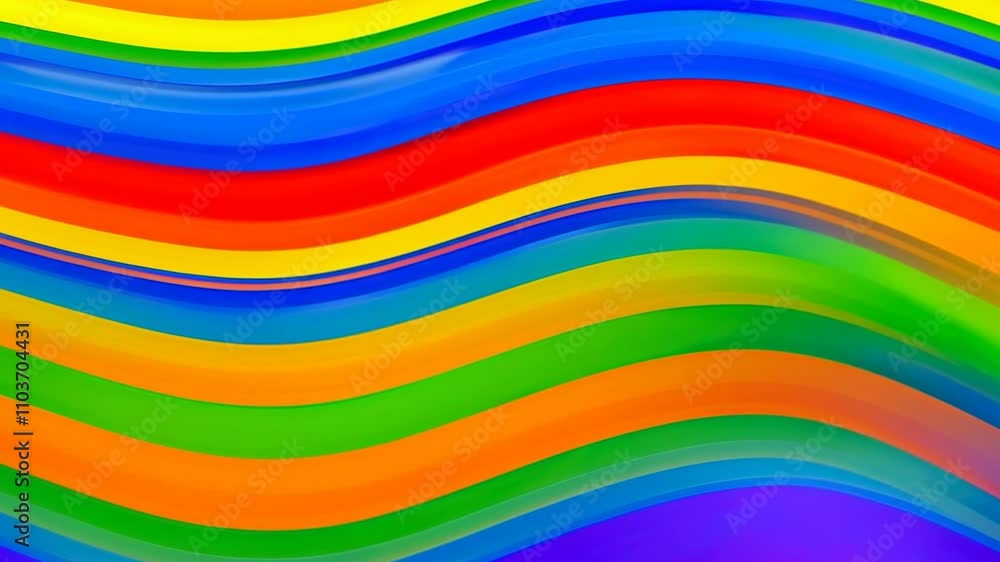 Aufkleber colorful striped waves in rainbow gradient abstract lgbtq pattern smooth 4k video motion footage