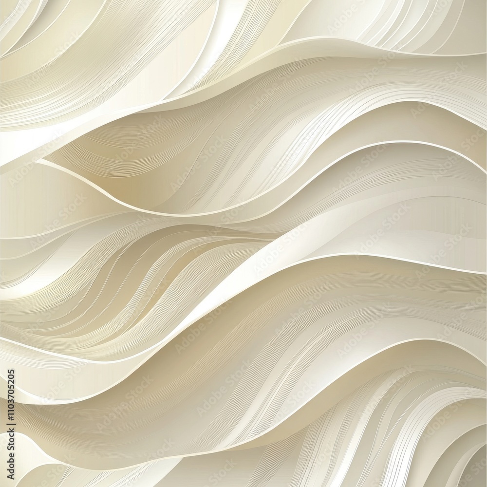 Poster abstract textured background featuring flowing white waves, creating a serene and elegant atmosphere