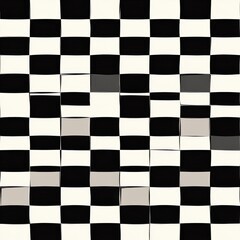 Fototapeta premium An abstract pattern of black and white squares with varying shades, creating a dynamic visual effect.