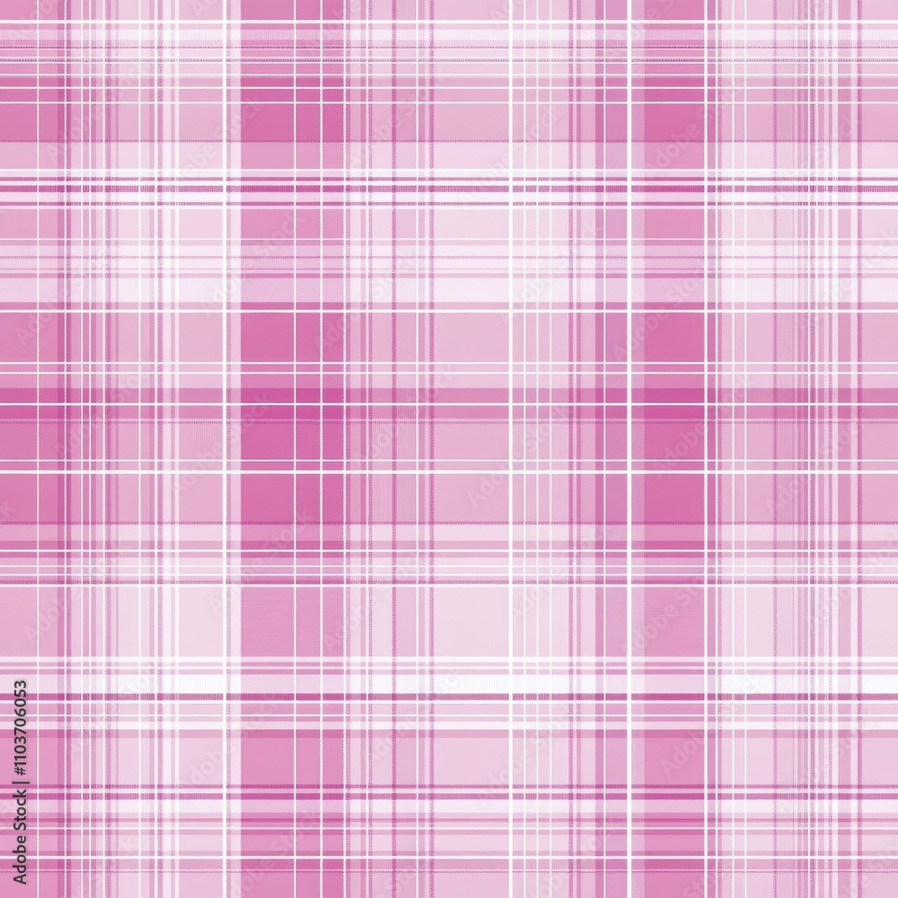 Poster soft pink plaid pattern featuring intersecting lines and varying shades, perfect for textiles or bac
