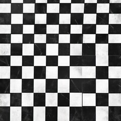 Fototapeta premium A stylish black and white checkered floor pattern, adding a classic touch to any interior space.