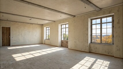 Obraz premium Modern interior living room features an armchair and decorative accessories against a white-colored wall- 3D rendering