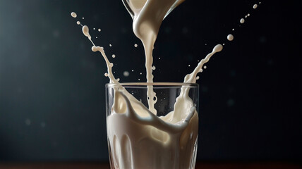 milk is poured into a glass
