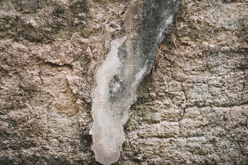 Empty brown rough stone wall on cave for abstract  background and texture. beautiful patterns,...