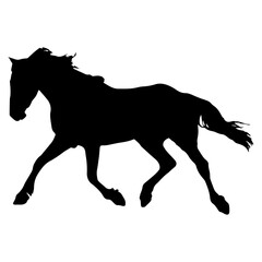 Running horse silhouette vector icon.