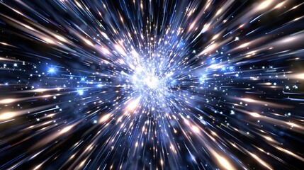 Big Bang colorful space galaxy fog cloud nebula. Universe science astronomy and stary night cosmos mockup background. Supernova concept wallpaper