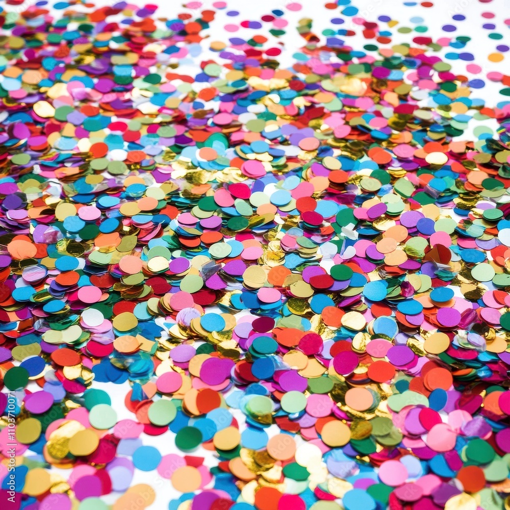 Aufkleber a vibrant mix of colorful confetti in various sizes, creating a festive and joyful atmosphere.