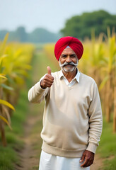 Obraz premium 'Agriculture Happy young Indian farmer standing in farm, cotton tree farming 'Agriculture happy poor farmer , young and smart farmer