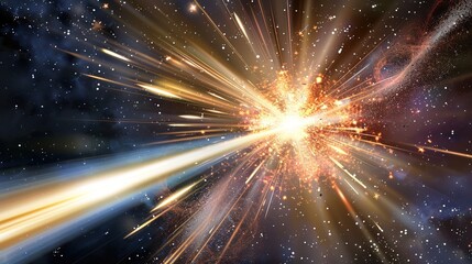 Obraz premium Big Bang colorful space galaxy fog cloud nebula. Universe science astronomy and stary night cosmos mockup background. Supernova concept wallpaper