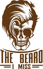 Tête de mort  hipster skull et crane coiffure slogan