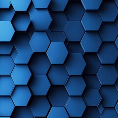 Obraz premium Abstract geometric pattern featuring interlocking blue hexagons, creating a modern and sleek visual texture.