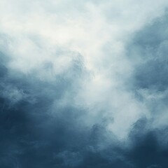 A serene abstract cloudscape showcasing a blend of muted blues and grays, evoking a calm yet somber atmosphere.
