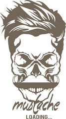 Tête de mort moustache hipster skull moustachu crane mustache loading