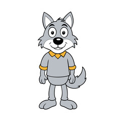 Wolf cartoon vector design illustration