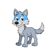 Obraz premium Wolf cartoon vector design illustration