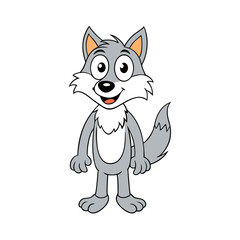 Wolf cartoon vector design illustration