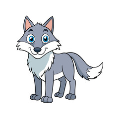 Wolf cartoon vector design illustration