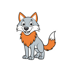 Wolf cartoon vector design illustration