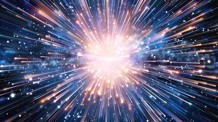 Big Bang colorful space galaxy fog cloud nebula. Universe science astronomy and stary night cosmos mockup background. Supernova concept wallpaper