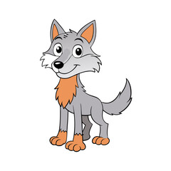 Obraz premium Wolf cartoon vector design illustration