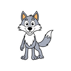 Wolf cartoon vector design illustration