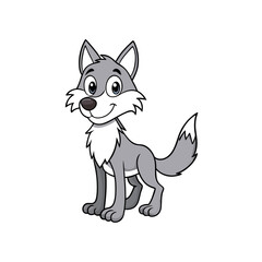 Obraz premium Wolf cartoon vector design illustration
