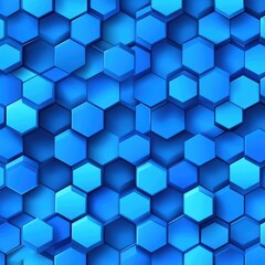 A vibrant pattern of hexagonal shapes in varying shades of blue, creating a modern and dynamic background.