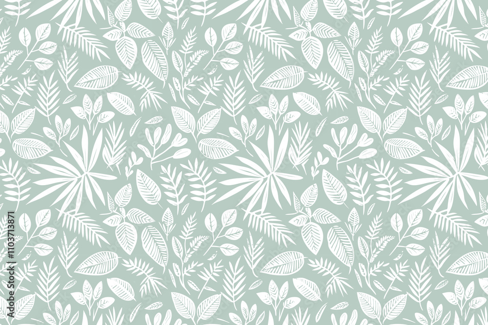 Poster toile pattern tapestry. linocut print. monochrome botanical pattern background. created with generat