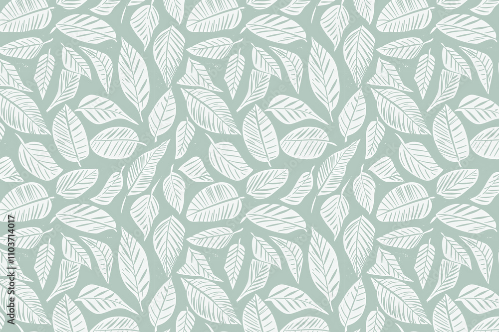 Poster toile pattern tapestry. linocut print. monochrome botanical pattern background. created with generat