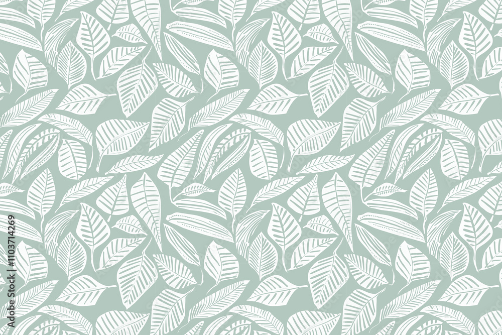 Poster toile pattern tapestry. linocut print. monochrome botanical pattern background. created with generat