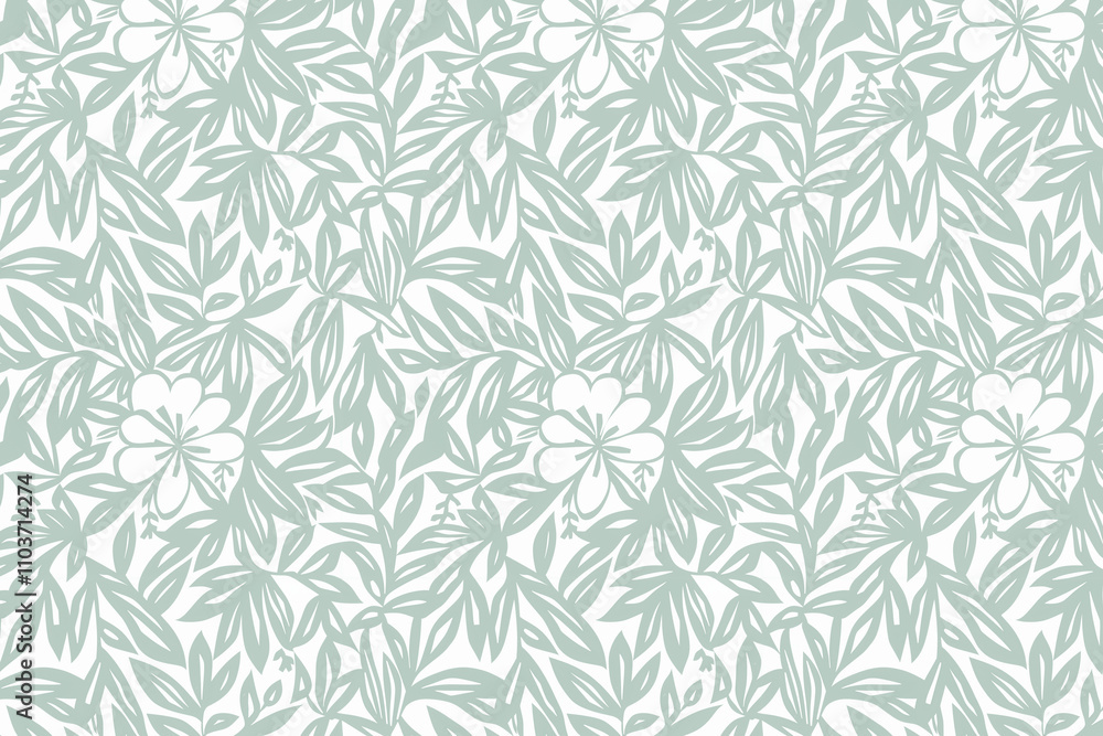 Poster toile pattern tapestry. linocut print. monochrome botanical pattern background. created with generat