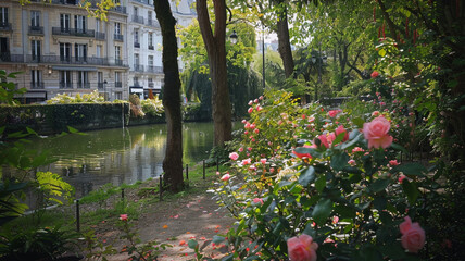 spring in the park generated by AI technology